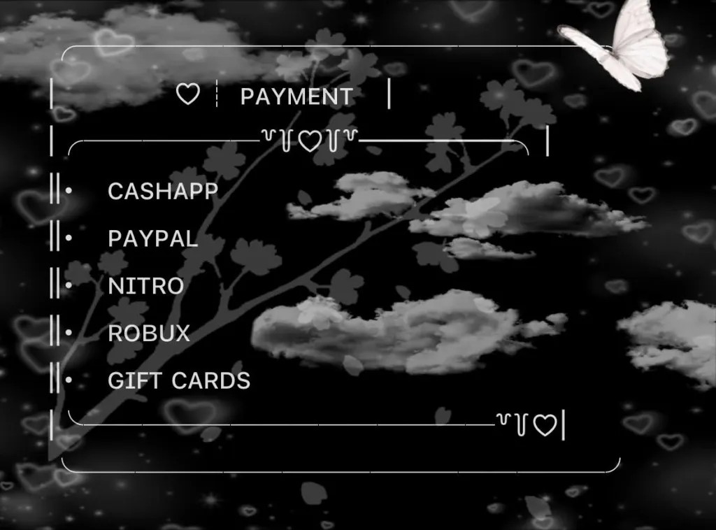 Payment menu